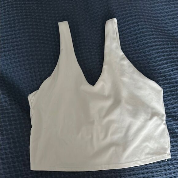 Amazon White Fitted Crop Tank Top - Picture 1 of 2